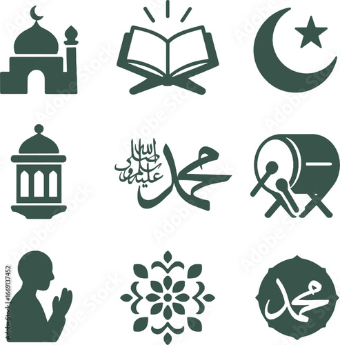 Maulid Nabi Muhammad Celebration Icons
