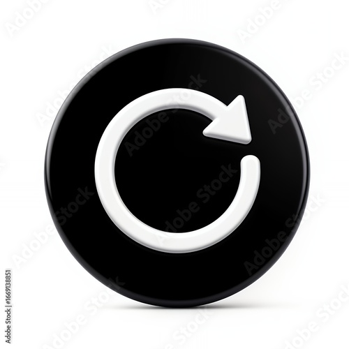 Black and White Refresh Icon