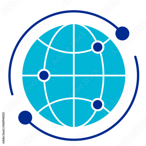Global Network  Icon Element For Design