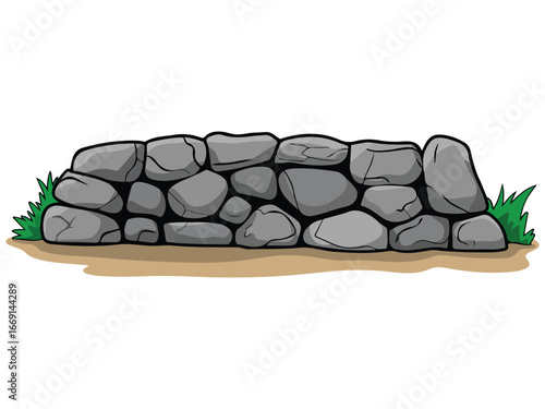 Different types of cartoon rocks and boulders collection isolated vector illustration on white background
