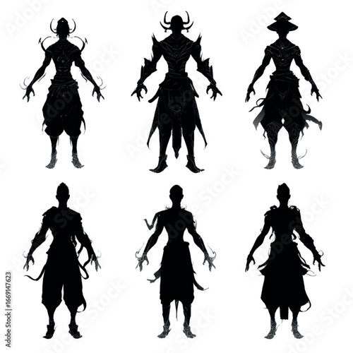 Arcane silhouette set, Black & White silhouette set