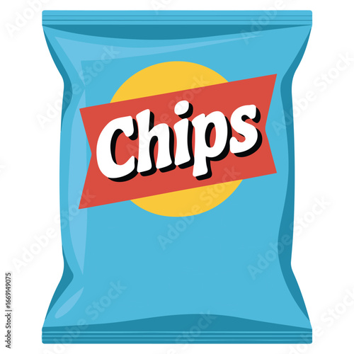 Potato chips packaging pattern flat design style isolated vector illustration on white background