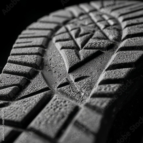 A close up of a shoe with a black sole