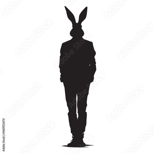 Bad Bunny silhouette set, Black & White silhouette set