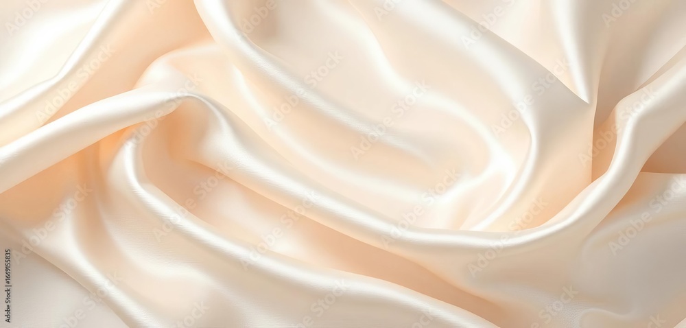Obraz premium Luxurious, creamy white satin fabric with subtle sheen, surface, fashion