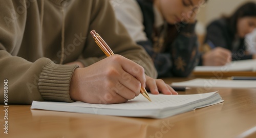 Wallpaper Mural Writing and Studying in a Classroom Environment Torontodigital.ca