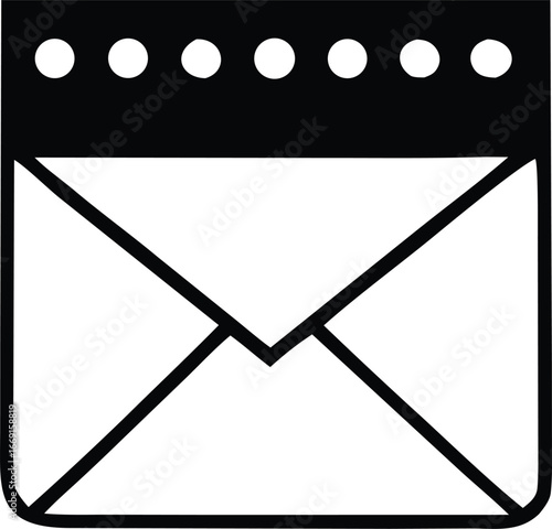 Modern email icon representing communication and digital messaging services with a clean and simple design aesthetic