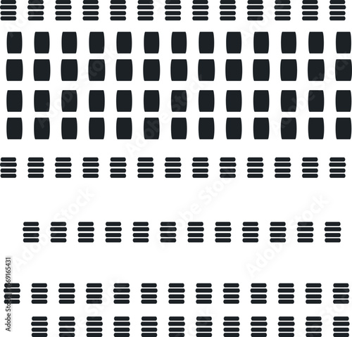 The texture consists of separate short lines in bunches. Part of the art is filled with rectangles.