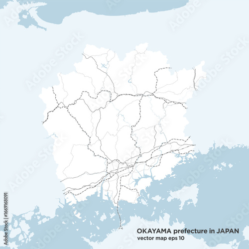 日本の岡山県のシンプルなロードマップ