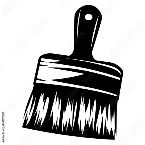 Set of diverse paint brushes in various orientations with visible bristles for creative and art projects