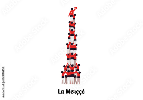 Human Tower of Castellers at La Mercè Festival.
