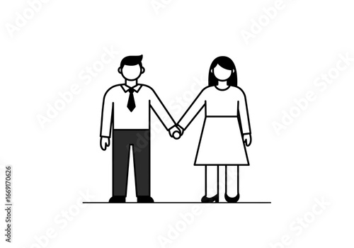 Man and Woman Holding Hands Together.
