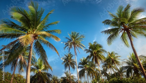 Wallpaper Mural palm trees against a blue sky generated ai Torontodigital.ca