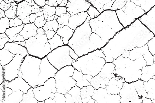 Abstract Black White Cracked Ground Grunge Overlay Texture