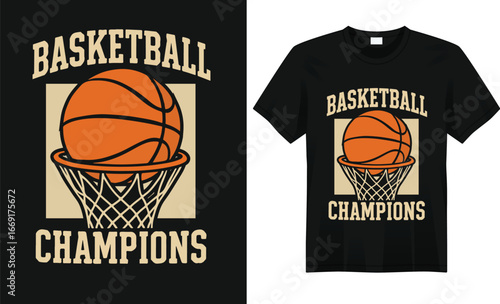 “Bold basketball-themed t-shirt featuring dynamic hoop graphics, sporty typography, and energetic colors, perfect for players, fans, and streetwear style.”