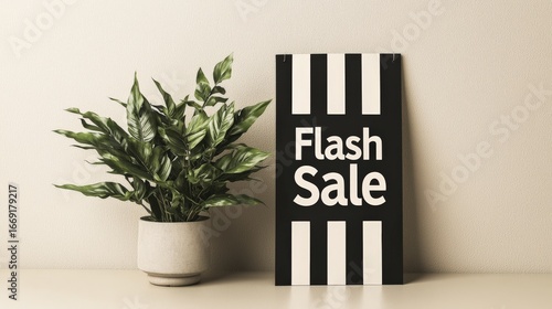 Wallpaper Mural Flash sale promotion with a vibrant plant in an interior setting. Torontodigital.ca