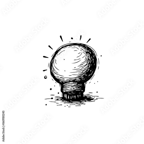 Hand sketched illustration of light bulb representing innovative thinking and creative solutions
