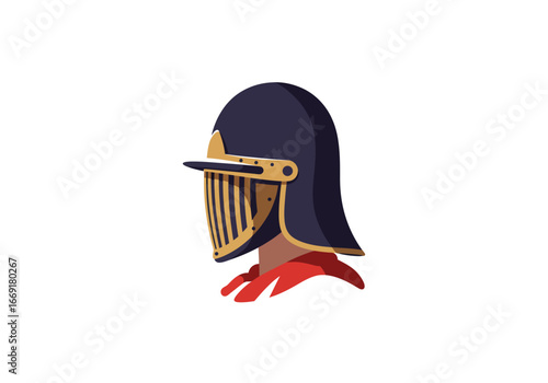 Profile View of a Medieval Knights Helmet.