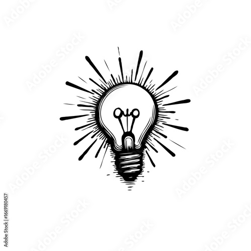 Illuminating innovative concept: a lightbulb radiating breakthrough ideas with dynamic energy for