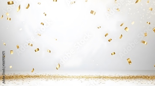 Golden Confetti Celebration Background,  Festive Party Scene