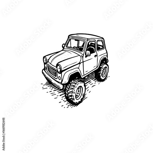 Off road exploration with a unique vehicle illustration ready for exciting adventures and off road