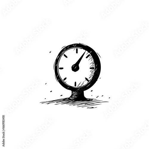 Sketch illustration portraying a pressure gauge, perfect for designs, presentations, or creative