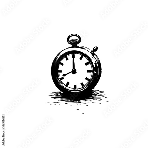 Timeless pocket watch illustration evoking nostalgia and the passage of time with classic details