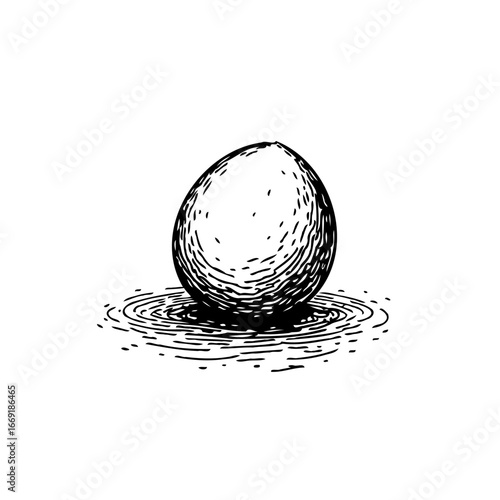 Zenith balancing pebble on calm water illustration emphasizing balance and harmony through