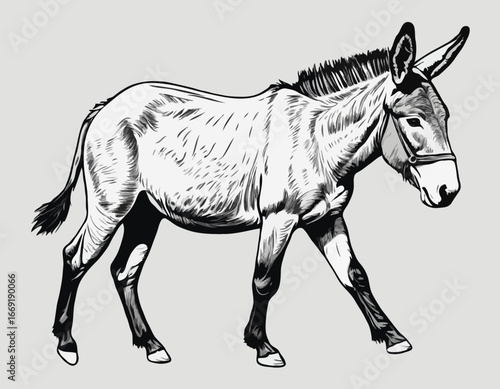 donkey sketch vector graphics