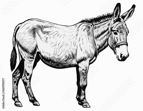 donkey sketch vector graphics