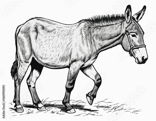 donkey sketch vector graphics