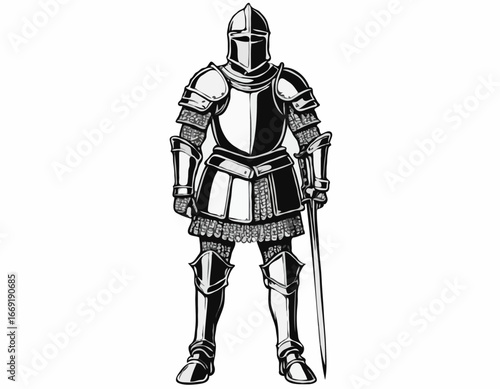 Knight in armor . Medieval heraldry symbol