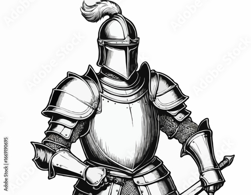 Knight in armor . Medieval heraldry symbol
