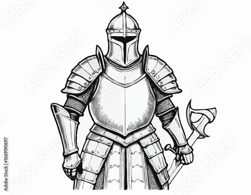 Knight in armor . Medieval heraldry symbol
