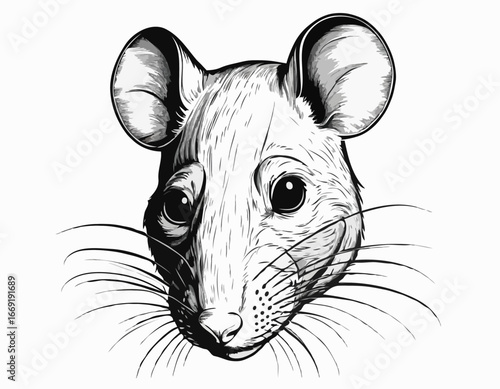Vector image of an rat head