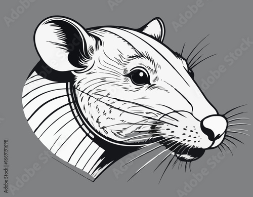 Vector image of an rat head