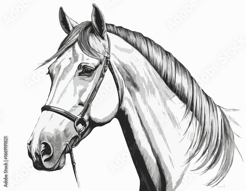 Illustration of a horse on a white