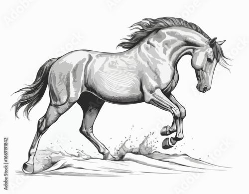 Illustration of a horse on a white