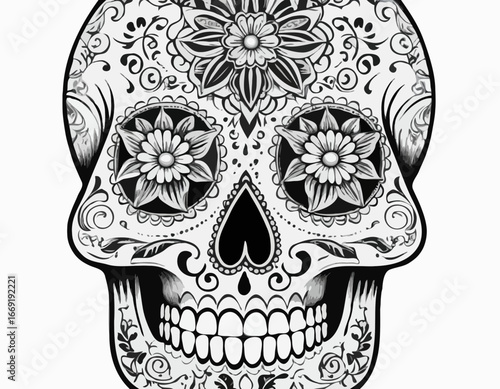 Day of The Dead sugar skull tattoo.