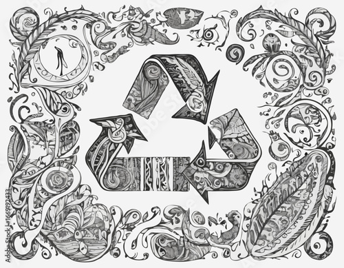 Doodle Recycle Symbol, excellent illustration