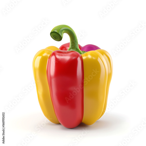 Multicolored Bell Pepper with Red, Yellow, and Purple Segments