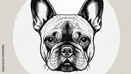 French Bulldog head. Dog