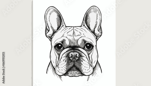French Bulldog head. Dog