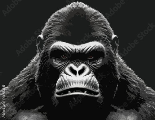 image of dangerous angry gorilla head