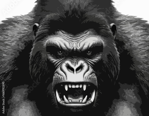 image of dangerous angry gorilla head