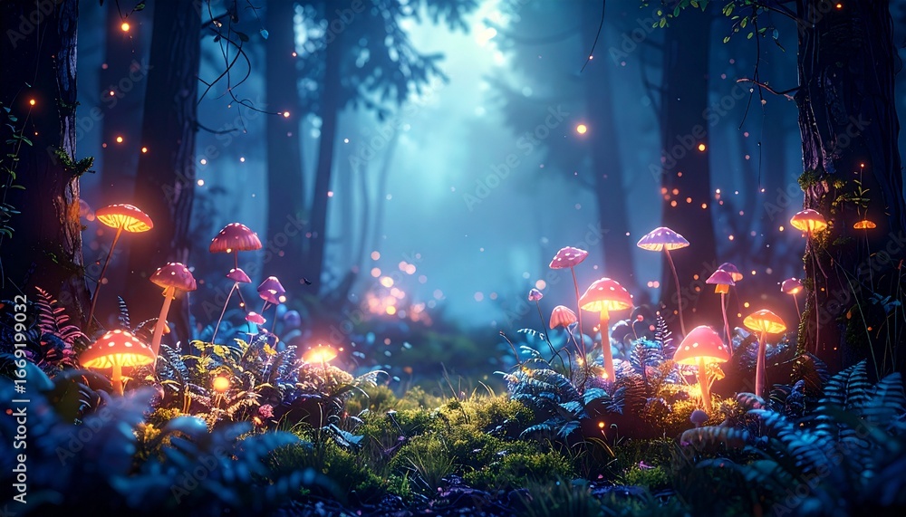 Obraz premium Enchanted Forest Fantasy Background
