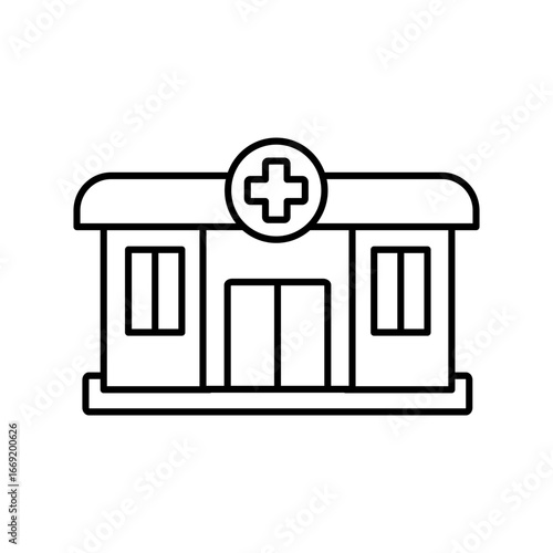 hospital building icon vector illustration concept