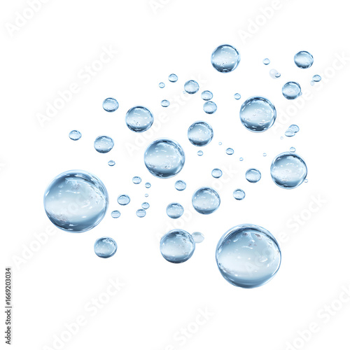 Floating bubbles against a dark backdrop creating a mesmerizing aquatic effect