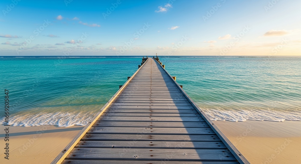 Obraz premium Pier Extending Over Turquoise Water