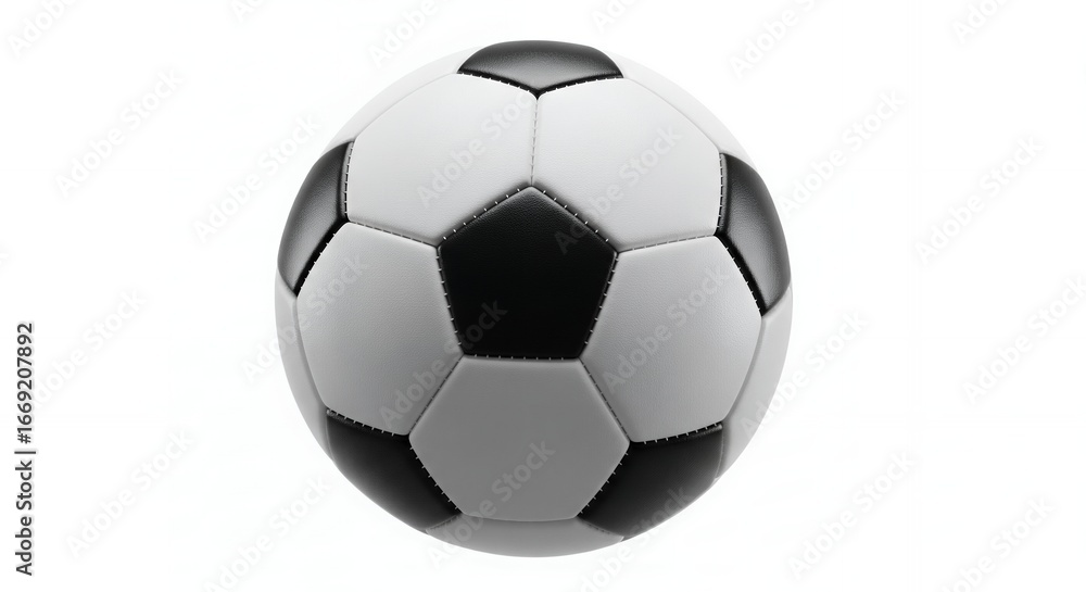 Obraz premium Soccer Ball Isolated on White, Sports Equipment, Realistic Render